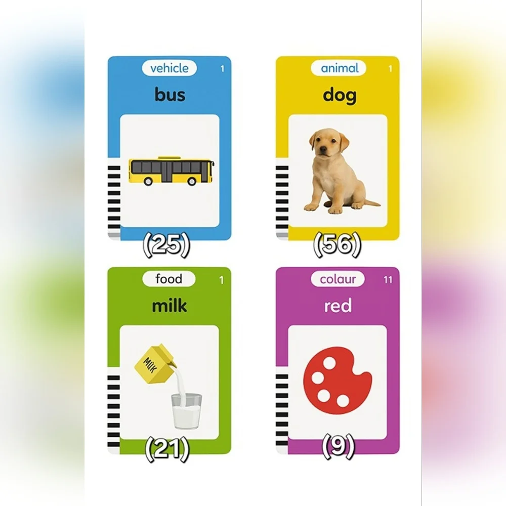 Talking Flash Cards for toddlers with sound, 112cards/224words, Educational toy
